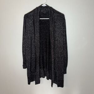 Worthington Woman‎ Open Cardigan Black With Metallic Thread Sz 0X XL